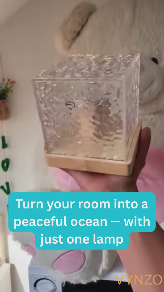 VYNZO™ Ocean Waves Night Light – Ambient Ripple Glow Projector